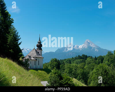 Wallfahrtskirche Maria Gern, Berchtesgaden, Berchtesgadener Land, Oberbayern, Bayern, Deutschland | chiesa di pellegrinaggio Maria Gern, Baviera, Germania Foto Stock