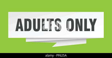 Adulti solo segno. adulti solo carta origami discorso bolla. adulti solo tag. solo adulti banner Illustrazione Vettoriale