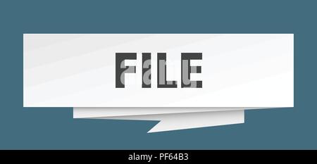 Segno di file. file carta origami discorso bolla. file tag di intestazione file Illustrazione Vettoriale