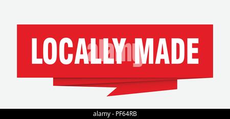 Localmente messi a segno. realizzato localmente origami carta discorso bolla. realizzato localmente tag. realizzato localmente banner Illustrazione Vettoriale