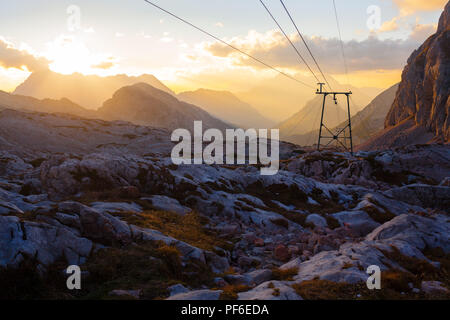 Sunrise drammatico al Steinernes Meer nel Salzburger Land, Austria Foto Stock