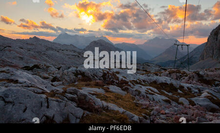 Sunrise drammatico al Steinernes Meer nel Salzburger Land, Austria Foto Stock