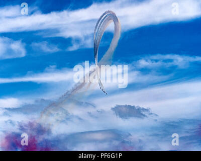 La RAF frecce rosse team display a Eastbourne Airshow 2018 Foto Stock