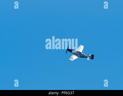 USAAF P-51D Mustang fighter aircraft in Airshow Eastbouurne 2018 Foto Stock