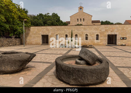 Chiesa della moltiplicazione in Tabgha, Israele Foto Stock