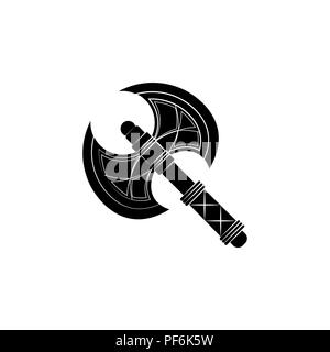 Fronte-retro icona ax nero su sfondo bianco Illustrazione Vettoriale