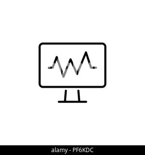 Linea Web icona. Del monitoraggio del polso. nero su sfondo bianco Illustrazione Vettoriale