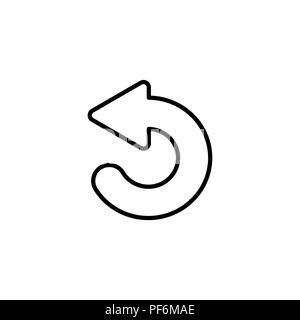 Linea Web icona. La freccia circolare nero su sfondo bianco Illustrazione Vettoriale