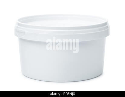 Un secchio di plastica con vernice isolato su bianco Foto stock - Alamy