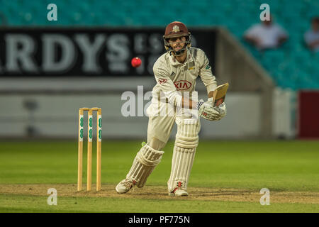 Londra, Regno Unito. Il 20 agosto 2018. Foakes ben battuta per Surrey contro Lancashire il giorno due di Specsavers County partita di campionato al ovale. David Rowe/Alamy Live News. Foto Stock
