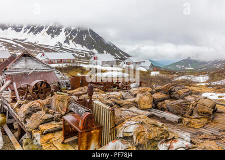 Miniera di indipendenza dello stato parco storico listato sul Registro Nazionale dei Placesa storico è un ex miniere d'oro il funzionamento in mountai Talkeetna Foto Stock