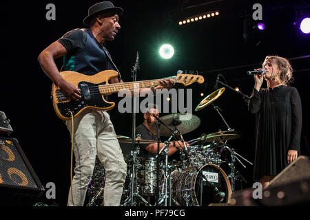 Jazz à Juan Festival 2018 - Giorno 8 - spettacoli con: Marcus Miller dove: Juan-les-Pins, Antibes, Francia Quando: 19 lug 2018 Credit: Marta Szczesniak/WENN.com Foto Stock