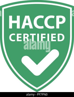 HACCP certificato di protezione del sito web - emblema della norma HACCP Illustrazione Vettoriale