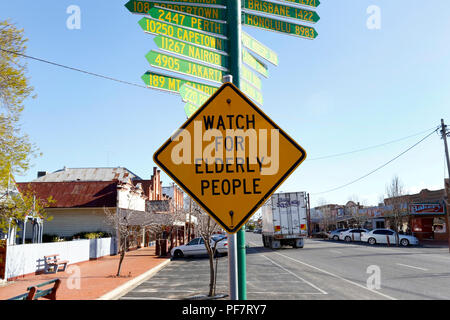 Direzione del mondo segno - Dimboola - Australia Foto Stock