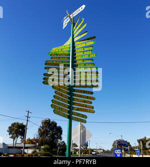 Direzione del mondo segno - Dimboola - Australia Foto Stock