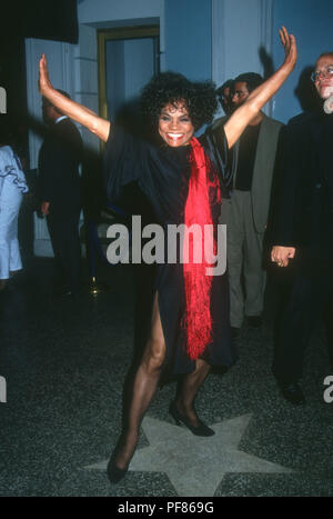 HOLLYWOOD, CA - 28 giugno: la cantante e attrice Eartha Kitt assiste la Paramount Pictures Premiere di "Boomerang" il 28 giugno 1992 presso il Teatro Cinese di Mann in Hollywood, la California. Foto di Barry re/Alamy Stock Photo Foto Stock