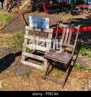 Berlino, Mitte.Niemandsland. Garten, No Mans Land giardino. Progettazione di edificio proposto nella Chiesa comunità progetto giardino dietro la Cappella della Riconciliazione Foto Stock