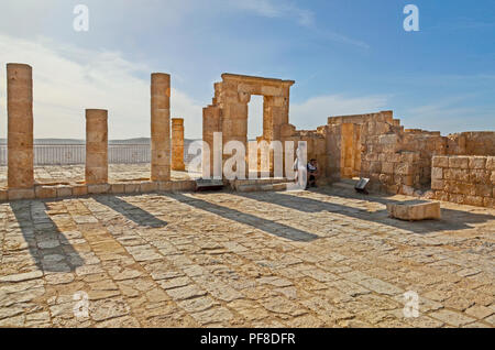 San Nilos (chiesa Chiesa Orientale) in Mamshit dal IV secolo d.c. Mamshit è il Nabatean città di Memphis. Nel periodo Nabatean, Mamshit era imp Foto Stock