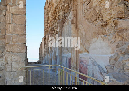 Israele, Massada il palazzo settentrionale Foto Stock