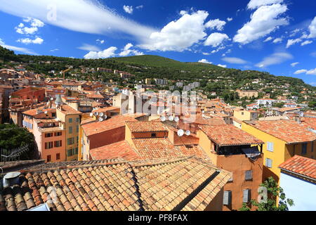 Vista superiore al di sopra di Grasse, Alpes Maritimes Costa Azzurra, Francia, Europa Foto Stock