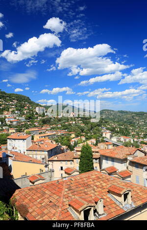 Vista superiore al di sopra di Grasse, Alpes Maritimes Costa Azzurra, Francia, Europa Foto Stock