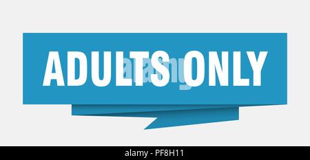 Adulti solo segno. adulti solo carta origami discorso bolla. adulti solo tag. solo adulti banner Illustrazione Vettoriale