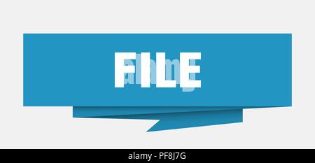 Segno di file. file carta origami discorso bolla. file tag di intestazione file Illustrazione Vettoriale