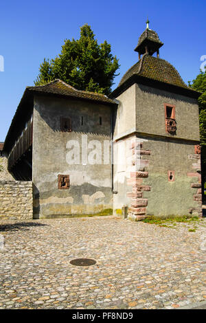 Vecchie mura della città a Letziplatz, Basilea, Svizzera. Foto Stock