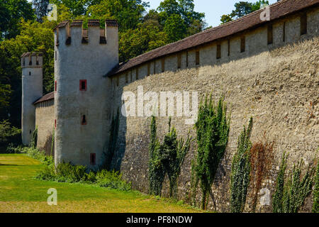 Vecchie mura della città a Letziplatz, Basilea, Svizzera. Foto Stock