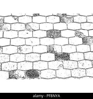 Antico muro di mattoni texture. Grunge old stone packground. Configurazione vettore. Illustrazione Vettoriale