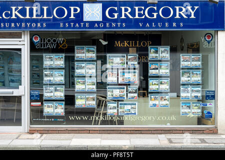 Agente immobiliare finestra Foto Stock