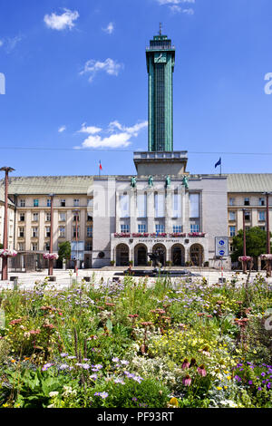 Nová radnice, Ostrava, Moravskoslezský kraj, Česká republika / New Town Hall, Ostrava città, la Moravia del Nord, Repubblica Ceca Foto Stock