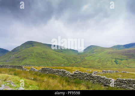 Viste Snodonia parco nazionale dal percorso di Llanberis fino Snowdon Foto Stock