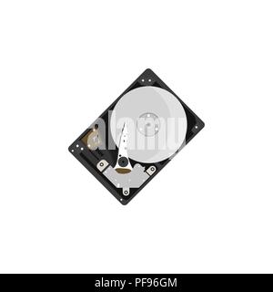 Colore immagine vettoriale. HDD, hard disk su uno sfondo bianco Illustrazione Vettoriale