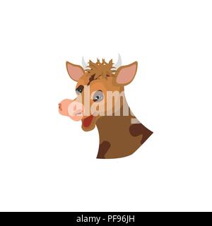 Immagine a colori. La testa di una mucca Illustrazione Vettoriale