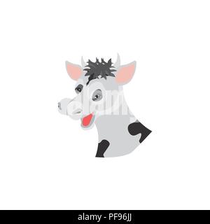 Immagine a colori. La testa di una mucca Illustrazione Vettoriale
