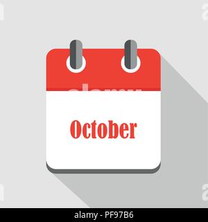 Icona calendario business ottobre illustrazione vettoriale EPS10 Illustrazione Vettoriale