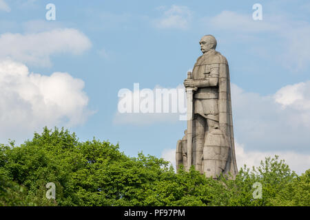 Monumento di Bismarck, old Elbpark, Amburgo, Germania Foto Stock