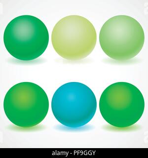 Serie di sfere multicolore con ombre Illustrazione Vettoriale