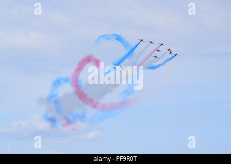 Eastbourne 2018 Airshow frecce rosse (2 di 2) Foto Stock