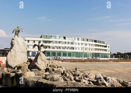 La Midland Hotel a Morecambe fronte mare progettato in Streamline Moderne in stile Art Deco. Foto Stock