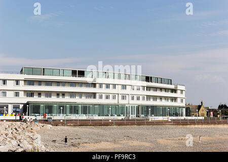 La Midland Hotel a Morecambe fronte mare progettato in Streamline Moderne in stile Art Deco. Foto Stock