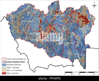 . A sud-ovest Montana valutazione delle paludi : sviluppo di un statewide la valutazione e la strategia di monitoraggio per il Montana. Le zone umide; Wetland ecologia; gestione delle zone umide. ^ quarto codice unità di hydrologic paesaggio valore integrità ^ minimamente disturbato ] leggermente disturbata ]] moderatamente alterata ho fortemente perturbato figura 14. L'integrità del paesaggio delle classi per il sud-ovest Montana bacino-valutazione ampia area di progetto.. Si prega di notare che queste immagini vengono estratte dalla pagina sottoposta a scansione di immagini che possono essere state migliorate digitalmente per la leggibilità - Colorazione e aspetto di queste illustrazioni potrebbero non perfettamente rese Foto Stock