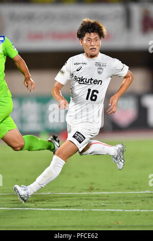 Kanagawa, Giappone. 19 Ago, 2018. Kyogo Furuhashi (Vissel) Calcio/Calcetto : 2018 J1 League match tra Shonan Bellmare 0-2 Vissel Kobe a Shonan BMW Hiratsuka Stadium di Kanagawa, Giappone . Credito: AFLO/Alamy Live News Foto Stock