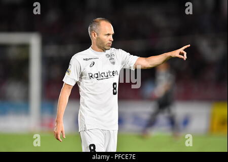 Kanagawa, Giappone. 19 Ago, 2018. Andres Iniesta (Vissel) Calcio/Calcetto : 2018 J1 League match tra Shonan Bellmare 0-2 Vissel Kobe a Shonan BMW Hiratsuka Stadium di Kanagawa, Giappone . Credito: AFLO/Alamy Live News Foto Stock