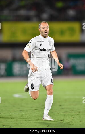 Kanagawa, Giappone. 19 Ago, 2018. Andres Iniesta (Vissel) Calcio/Calcetto : 2018 J1 League match tra Shonan Bellmare 0-2 Vissel Kobe a Shonan BMW Hiratsuka Stadium di Kanagawa, Giappone . Credito: AFLO/Alamy Live News Foto Stock