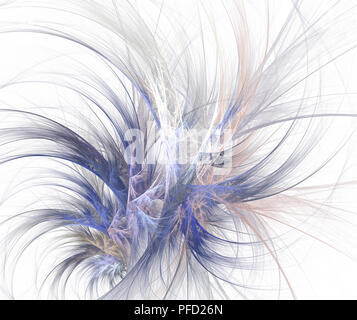 Abstract i colori del frattale texture floreali composizione su sfondo bianco. Abstract fractal su sfondo nero, 2D illustrazione Foto Stock