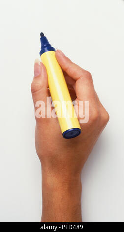 Mano azienda pennarello Foto Stock