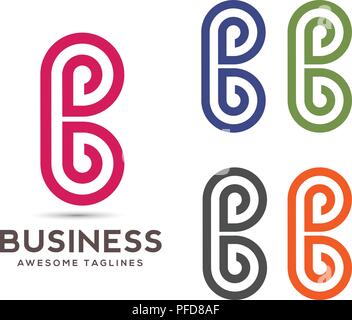 Creative lettera b logo astratto, Abstract lettera b business logo design template, moderna lettera B Logo modificabile del modello per il tuo business Illustrazione Vettoriale