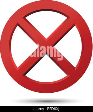 Segni di croce cerchio illustrazione. X rossa icone isolati su sfondo bianco. Semplici segni graphic design. cerchio simboli di forma n. Illustrazione Vettoriale